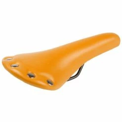 Endzone Selle Vélo Vintage Orange Imitation Cuir Avec Rivets
